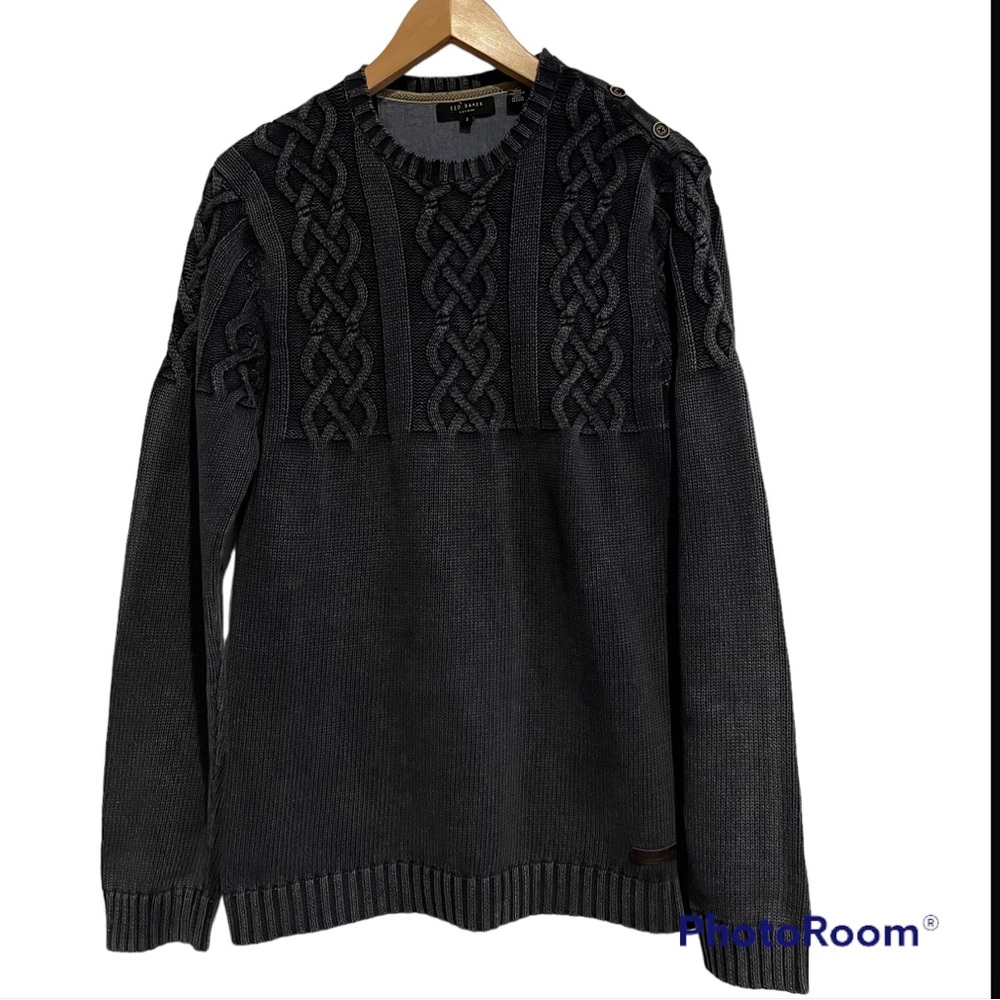 Ted Baker London Men’s Sweater | Size 3 | 100% Cotton | Button & Quilted